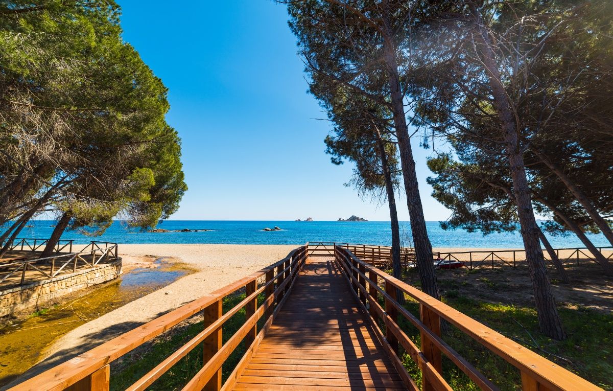 Wooden boardwalk in Santa Maria Navarrese