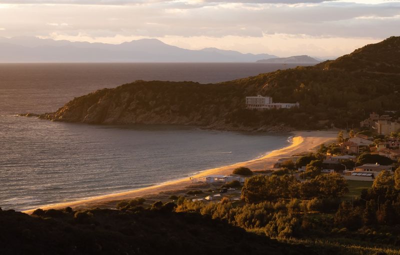 Touristic Town on the Sea Coast. Solanas, Sardinia, Italy.