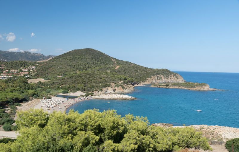 Su Portu beach in Chia, Sardinia, Italy