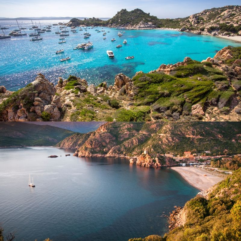 Sardinia & Corsica, side by side