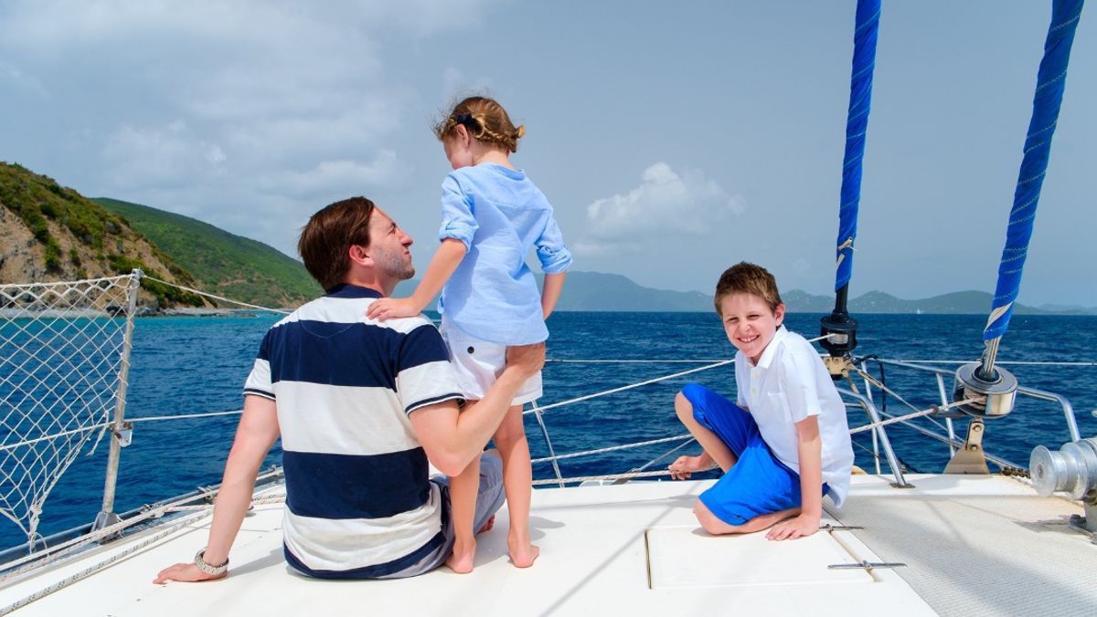 Family Sailing on a Luxury Yacht
