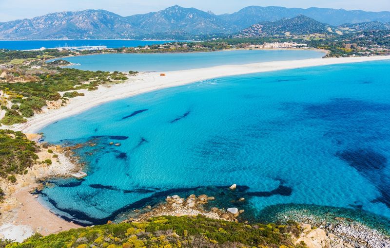Turquoise water in Porto Giunco, Villasimius