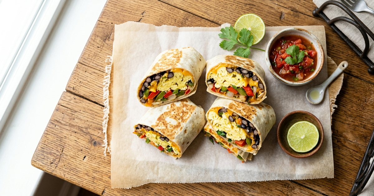 High-Protein Breakfast Burritos (34g Protein, Freezer-Friendly) | FitFabLiving | Fit and Fab Living