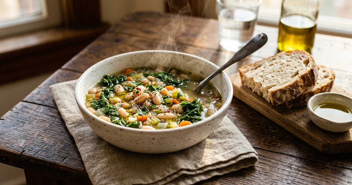 White Bean and Kale Soup (Simple, Filling, Meal-Prep Ready) | FitFabLiving | Fit and Fab Living