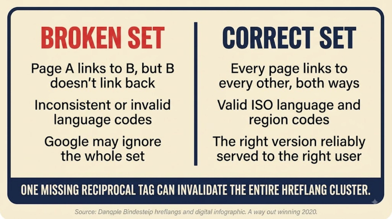 Hreflang: correct vs broken