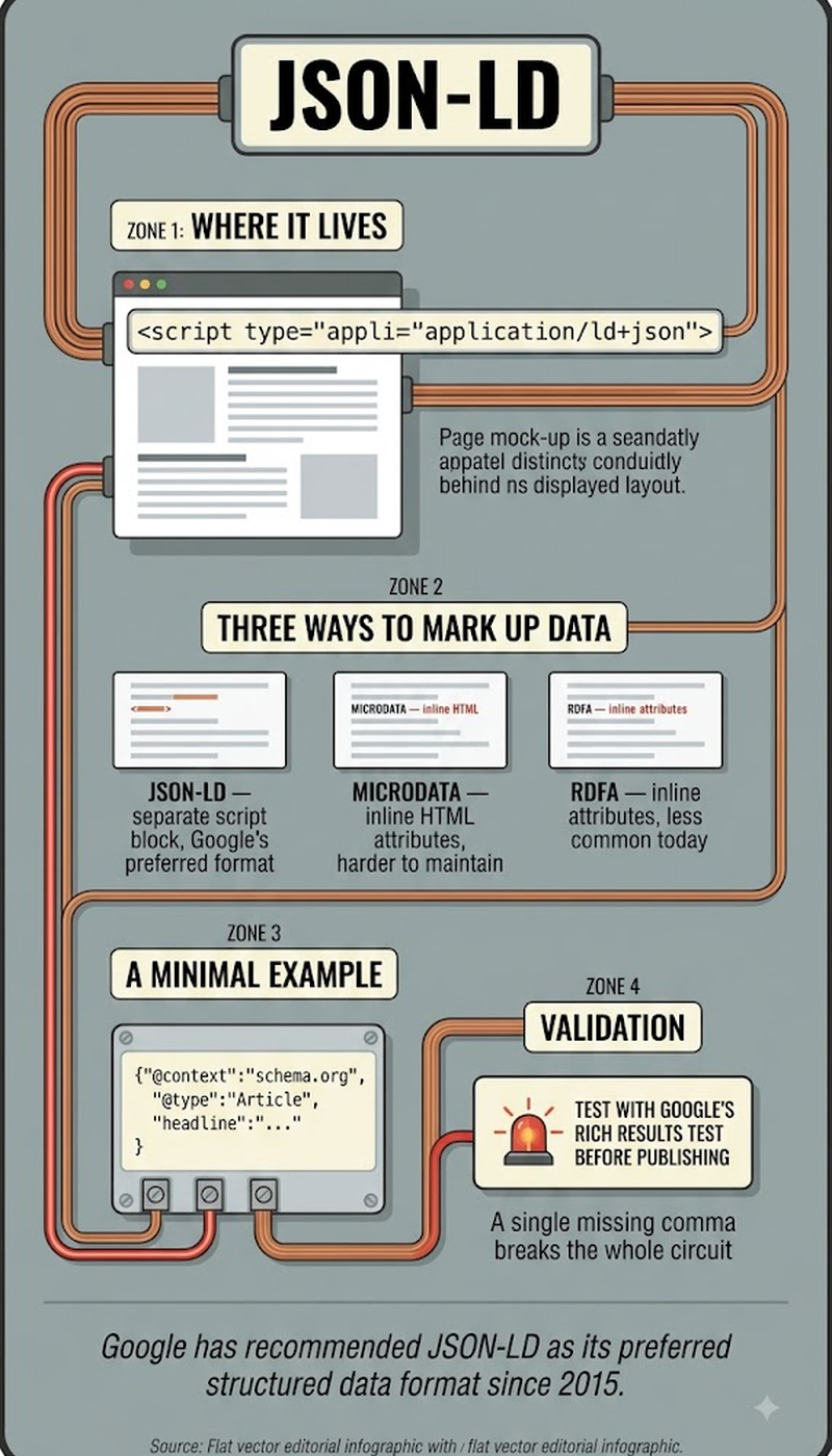 JSON-LD adoption versus Microdata: roughly 70 percent versus 46 percent of structured-data sites