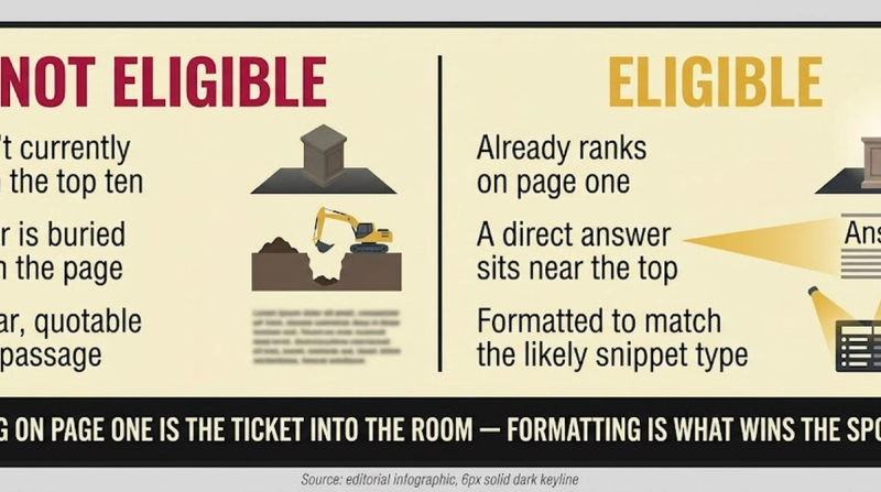 Featured Snippet: eligible vs not