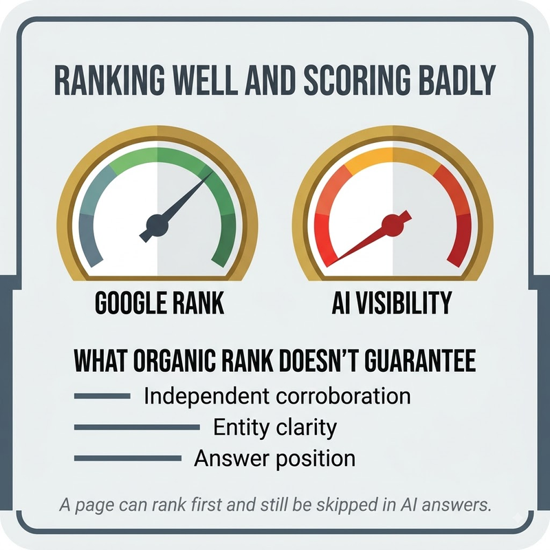 Brand Visibility Score: low score google rank