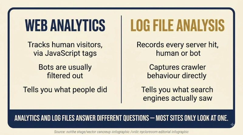 Log File Analysis: vs analytics