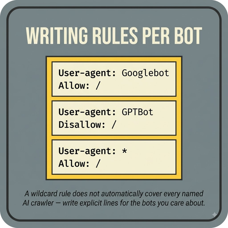 Robots.txt: per bot rules
