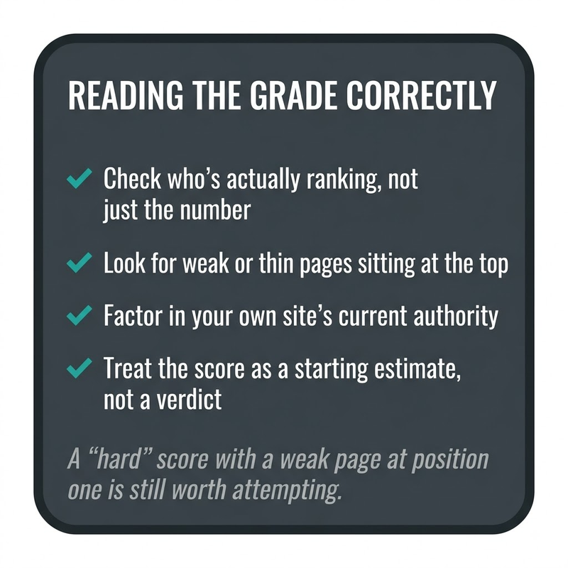 Keyword Difficulty: reading it right