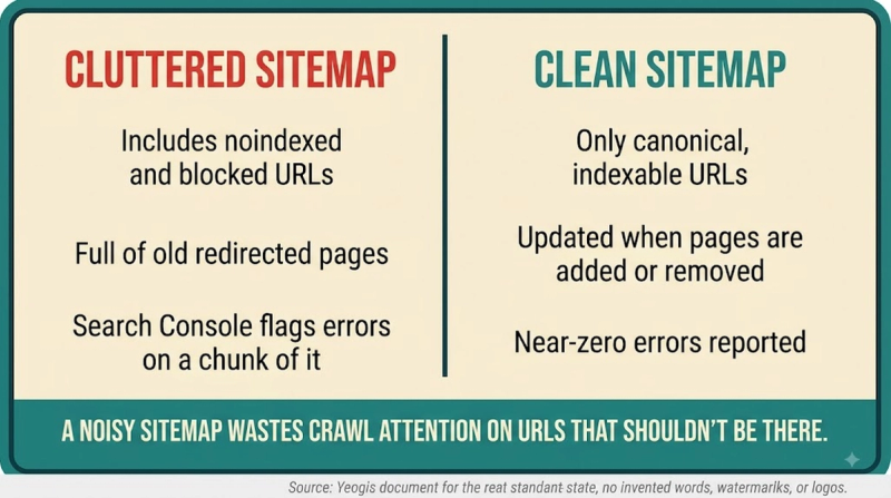 XML Sitemap: clean vs cluttered