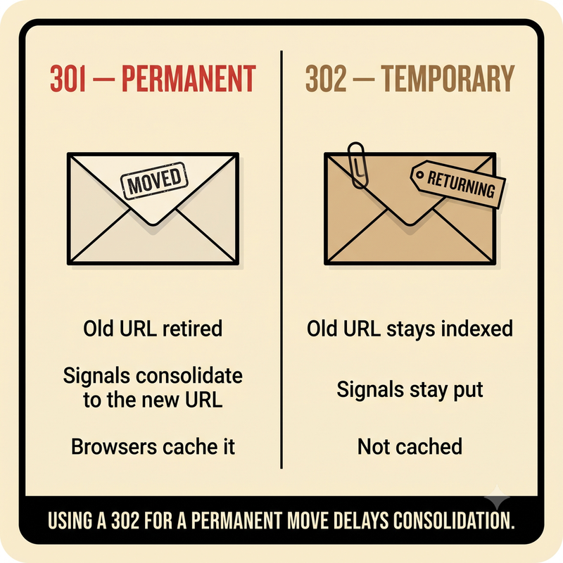 301 Redirect concept diagram