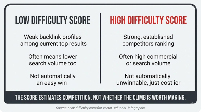 Keyword Difficulty: vs actual effort