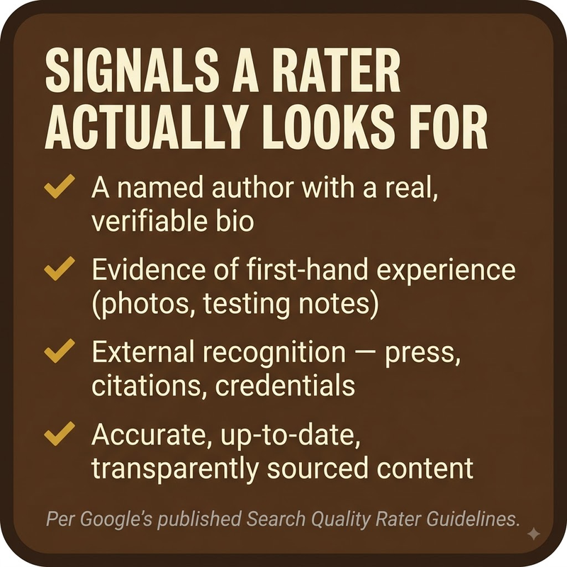 E-E-A-T: visible signals