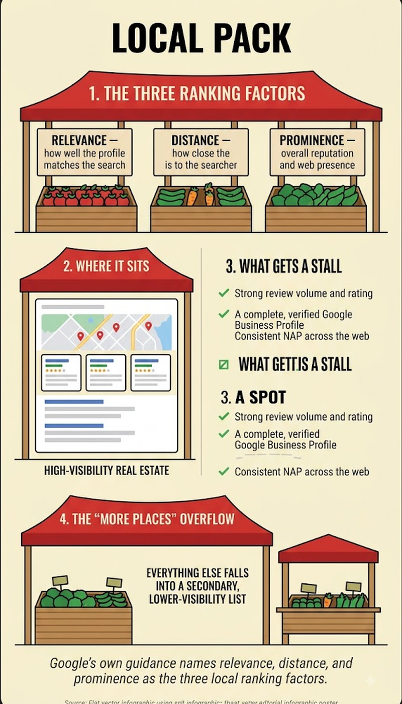 Local Pack click-through rates by position: 17.6 percent, 15.4 percent, and 15.1 percent