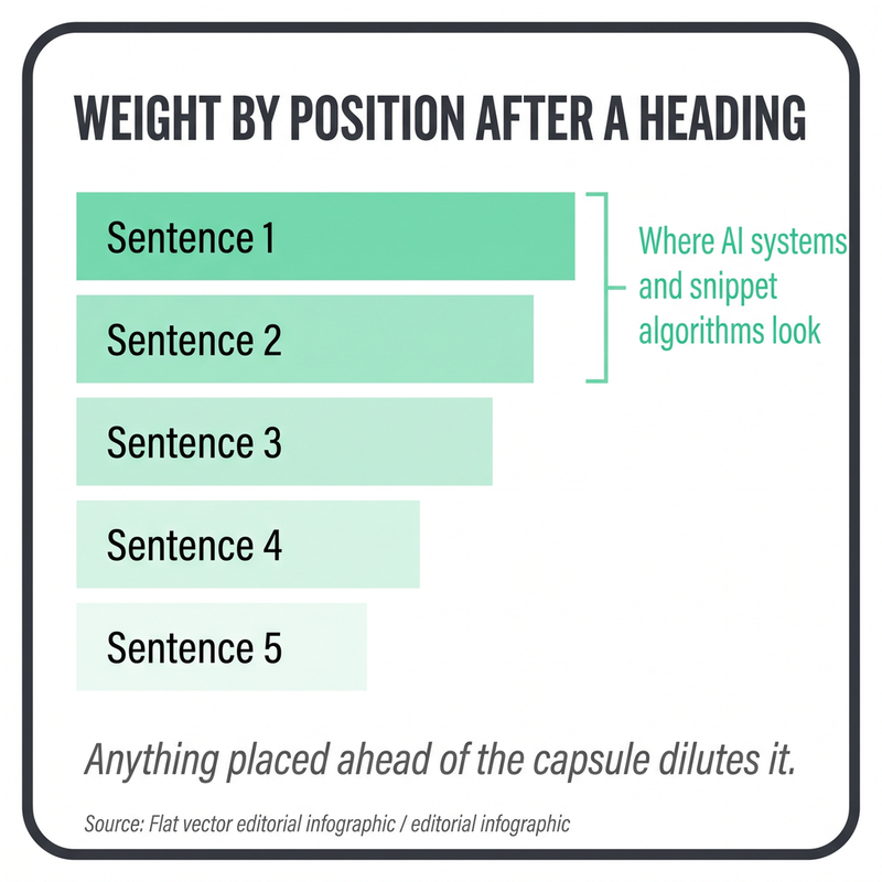 Answer Capsule: first sentence weight