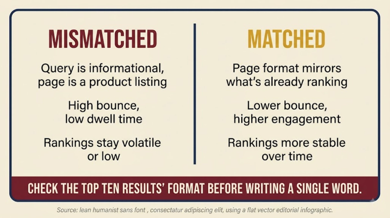 Search Intent: matched vs mismatched