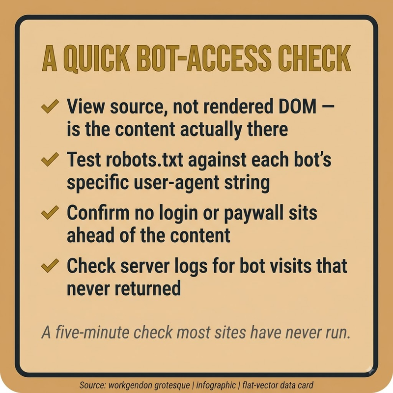 LLM Crawlability: bot checklist
