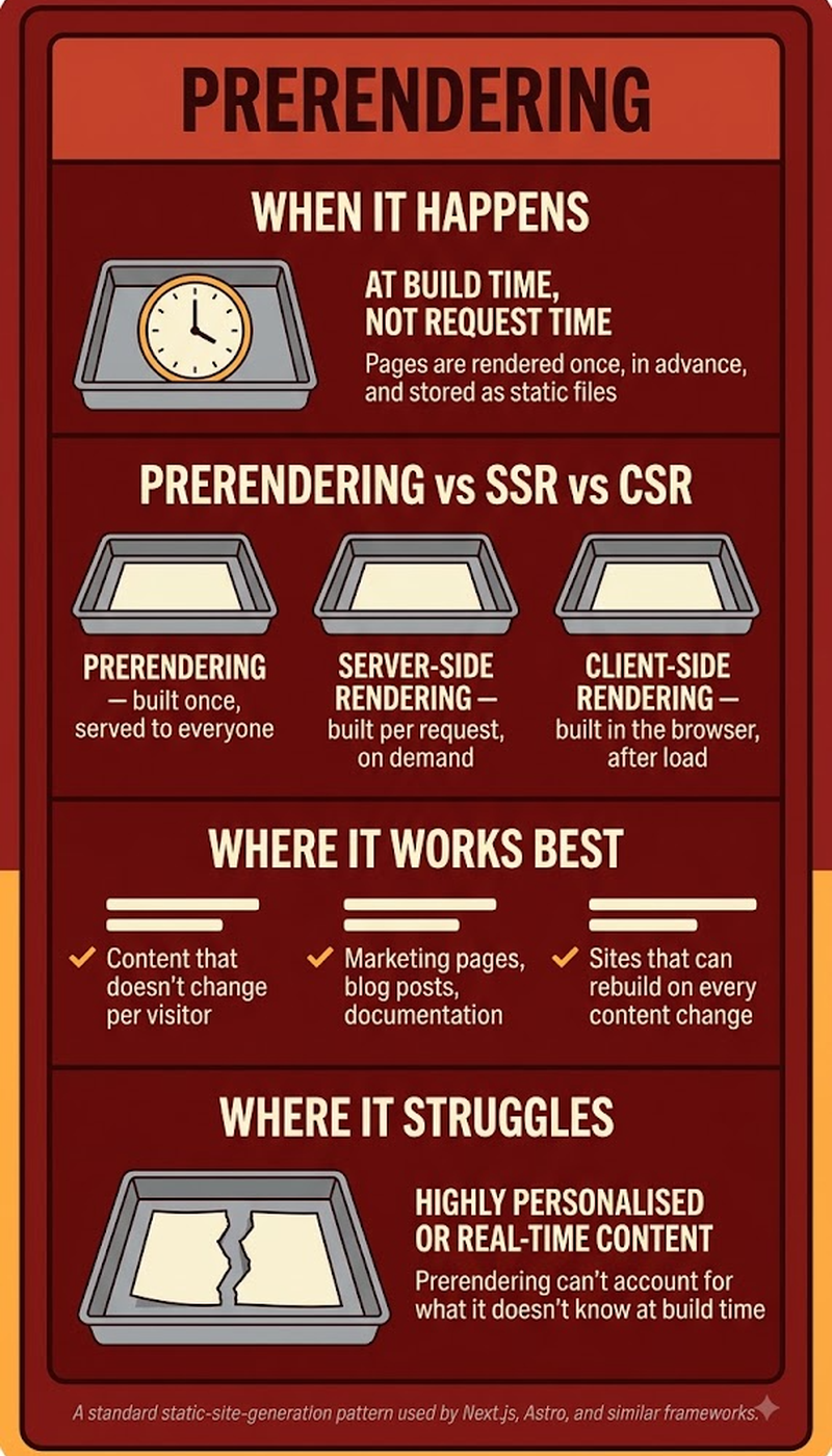 Build-time generation versus incremental static regeneration: choosing when to regenerate prerendered pages