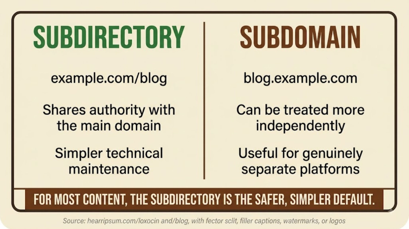Subdirectory vs Subdomain: tradeoffs