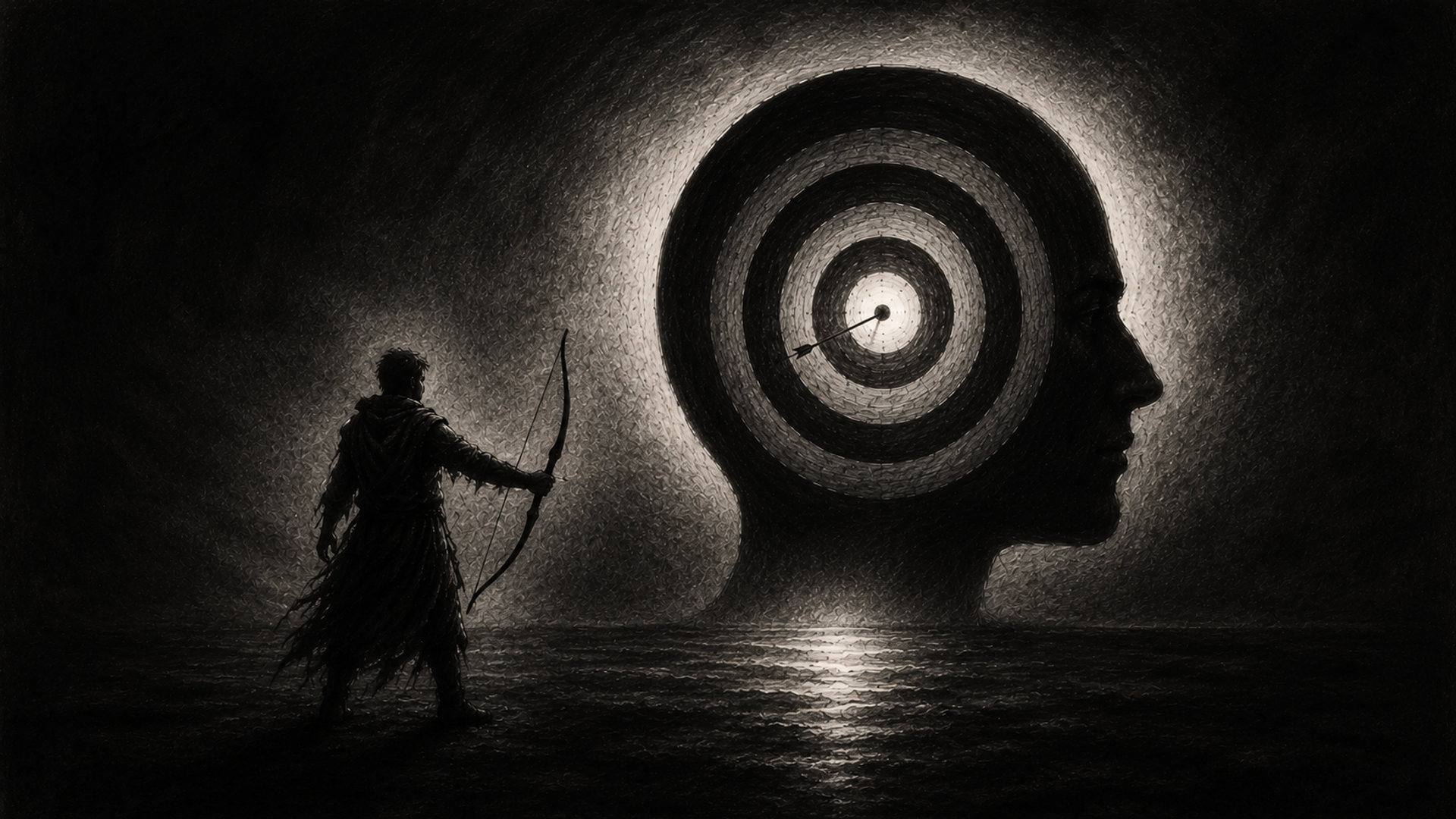Charcoal illustration for the article “Maria Strömme and Consciousness”