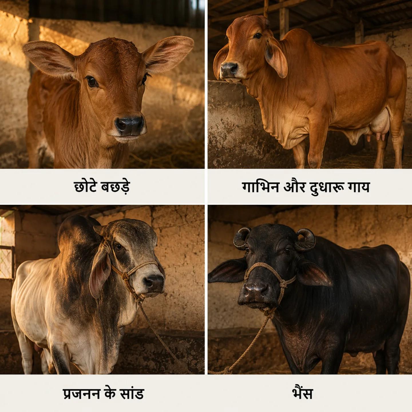 छोटे बछड़े, गाभिन और दुधारू गाय, प्रजनन के सांड और भैंस — इन सभी को एलएसडी हो सकती है