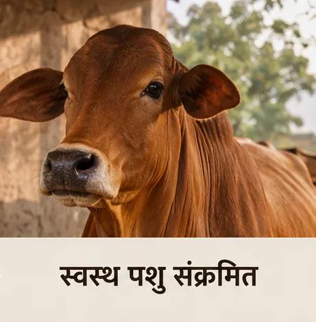 स्वस्थ दिखता पशु, जिस पर कोई गांठ नहीं