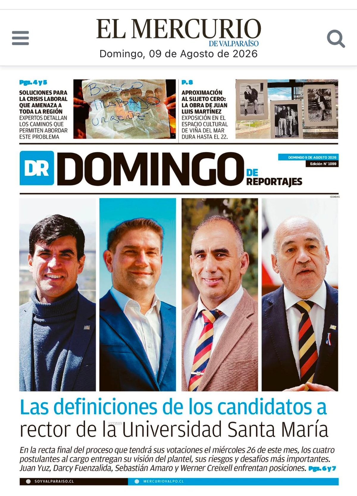 Werner Creixell presenta sus definiciones para el futuro de la UTFSM en El Mercurio de Valparaíso