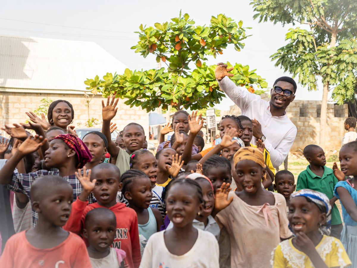 Children participating in learning activities during the Kunyami Summer School