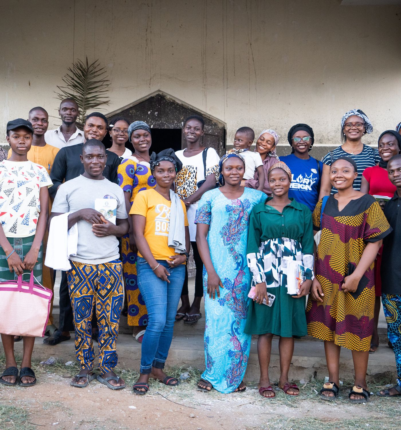 Young volunteers at the COMPART training programme in Kunyami