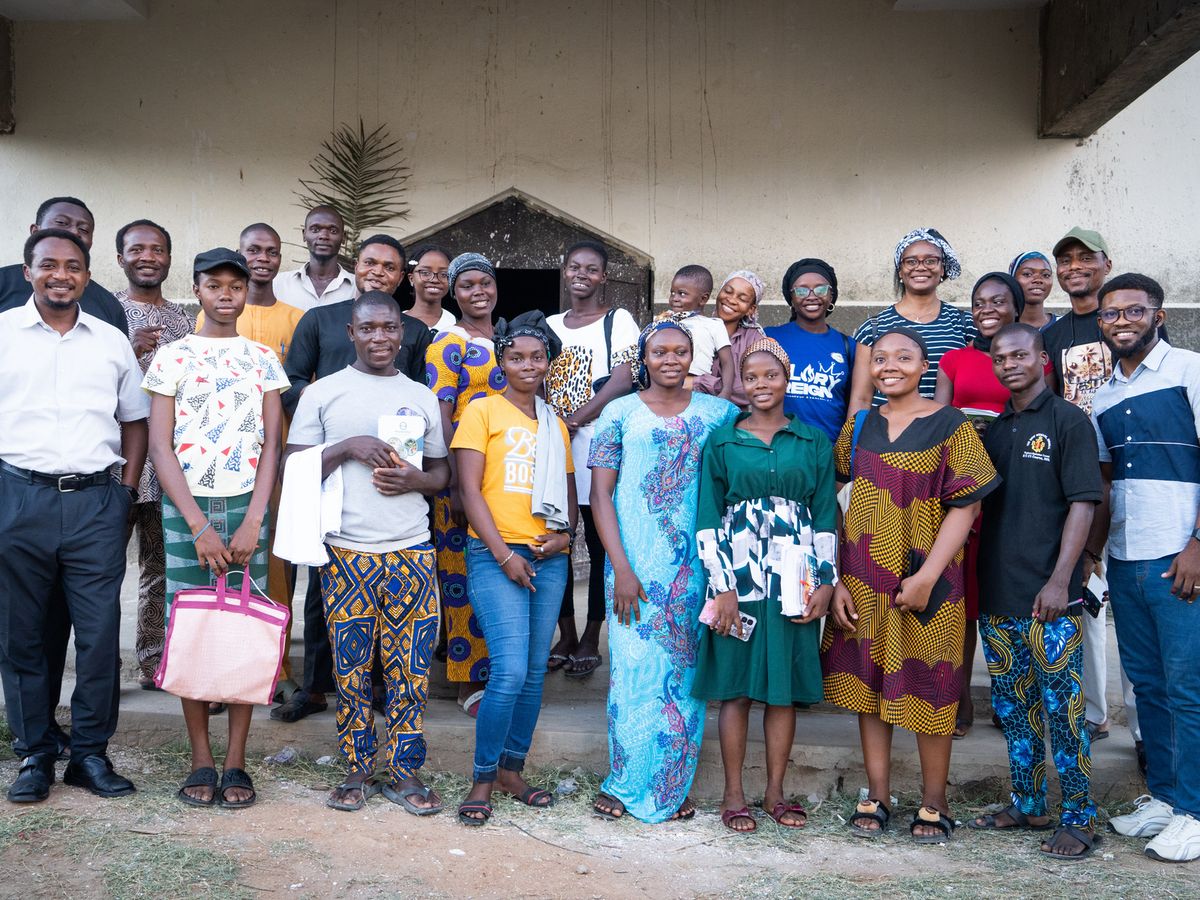Young volunteers participating in COMPART training sessions in Kunyami