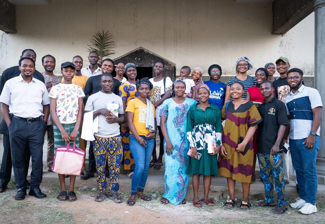 Young volunteers at the COMPART training programme in Kunyami