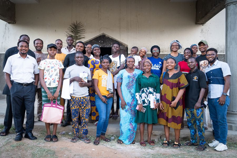 Young volunteers at the COMPART training programme in Kunyami