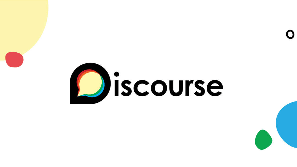 the logot for discourse is on a white backgroun