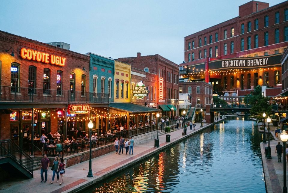 Bricktown entertainment district in Oklahoma City
