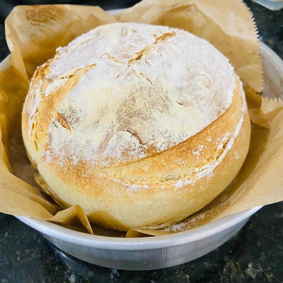 Pão Básico De Fermentação Natural, Sem Panela De Ferro