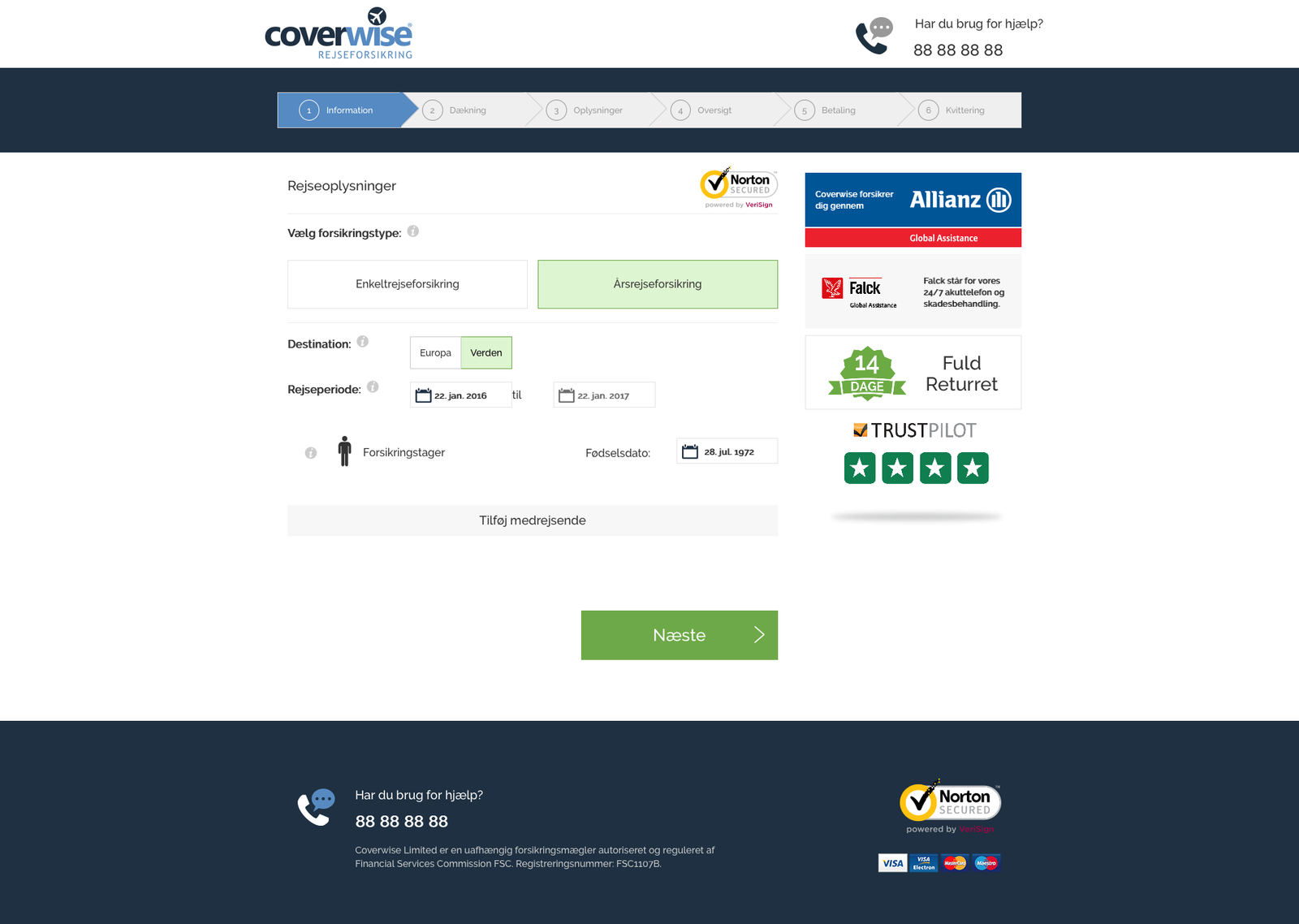 UX design for multi-step insurance form with progressive disclosure and date selection