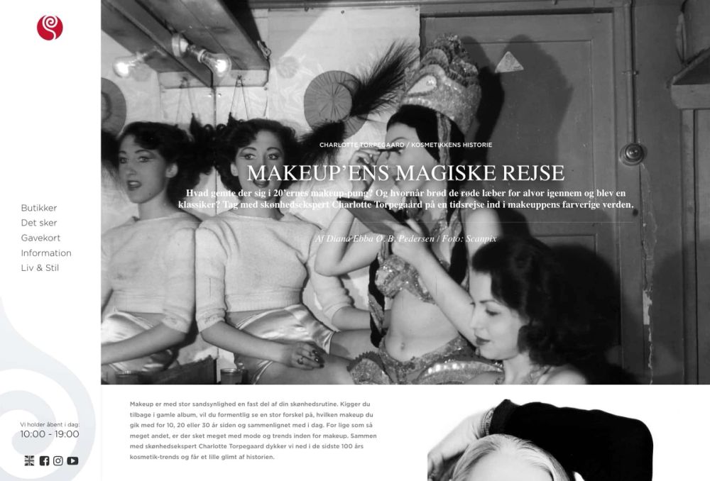 Article design featuring art direction and motion graphics for a campaign exploring makeup trends across a century of beauty history