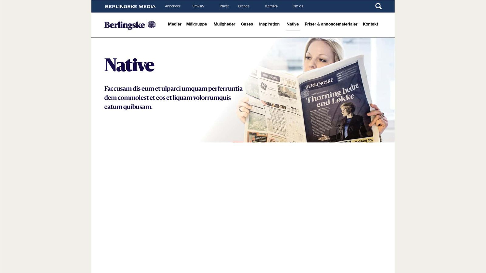 Brugerfladedesign til mediehus med unified portal for annoncering på tværs af multiple brands