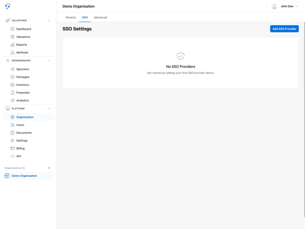 Single Sign-On — light mode