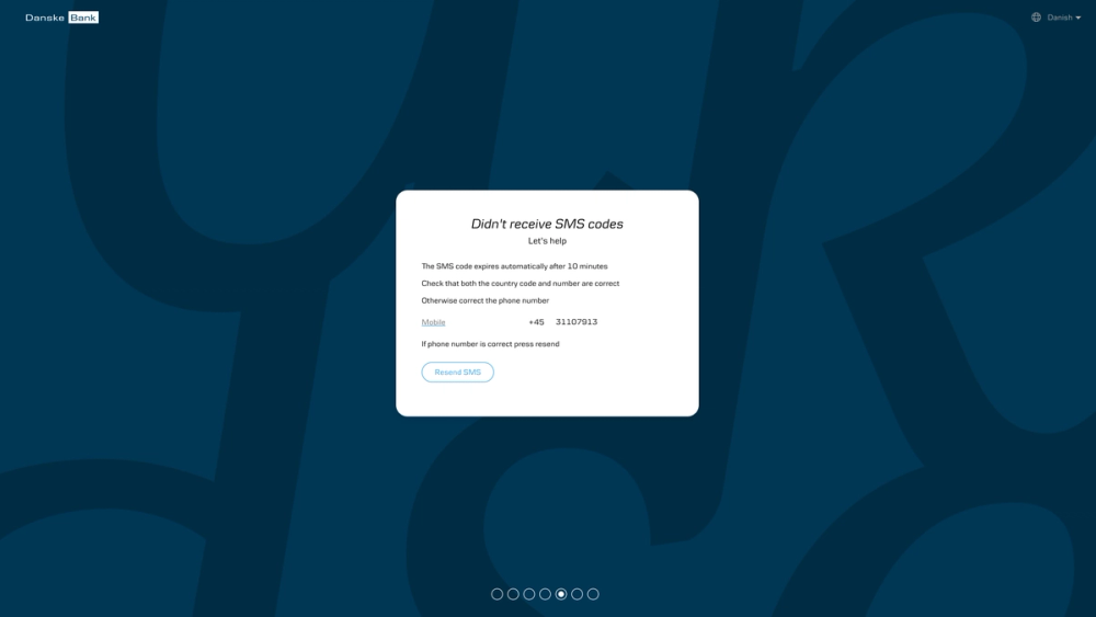 Mobile interface design for SMS verification flow in financial product
