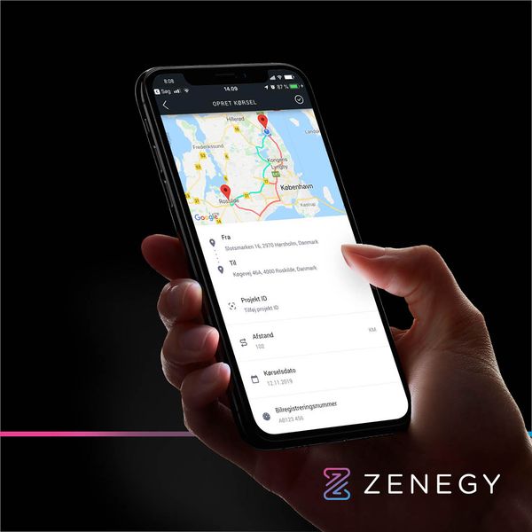 Mobile app interface displaying route planning map with project details and location markers in contemporary layout