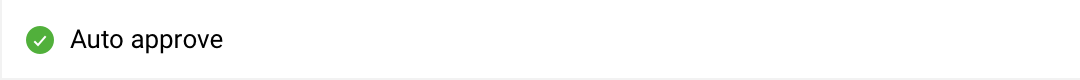 Interaction design showing auto-approval toggle with checkmark indicator in financial software
