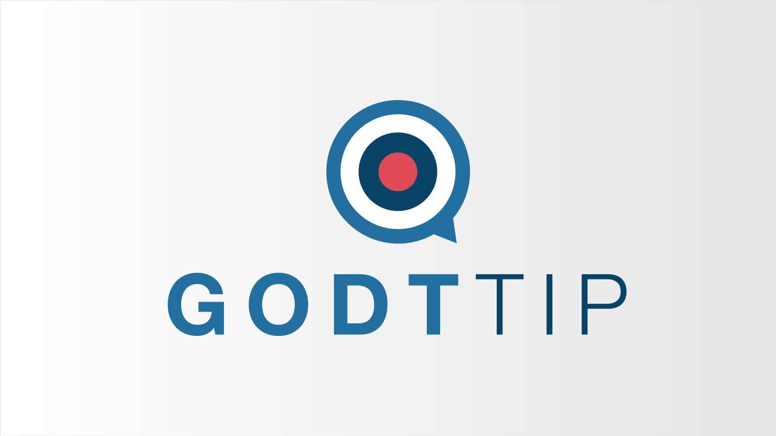 Brand identity logo featuring concentric circles and target symbol in blue and red