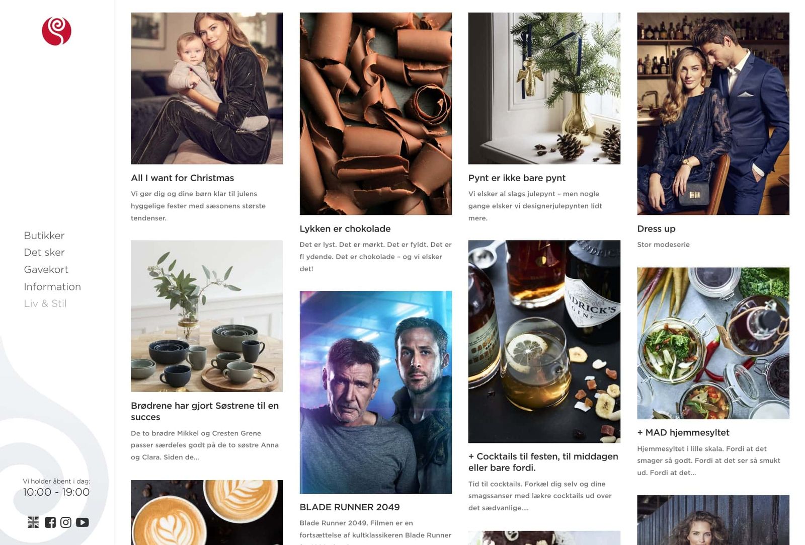 Lifestyle category interface featuring curated content, seasonal campaigns and designer gift collections