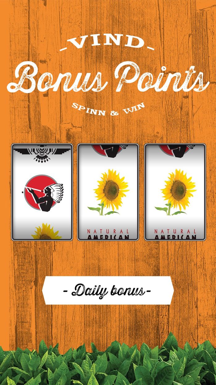 Interface design for bonus points screen featuring slot machine symbols and sunflower imagery in gamified campaign