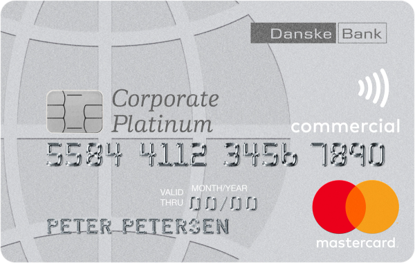 Produktdesign af betalingskort – corporate platinum card med branding