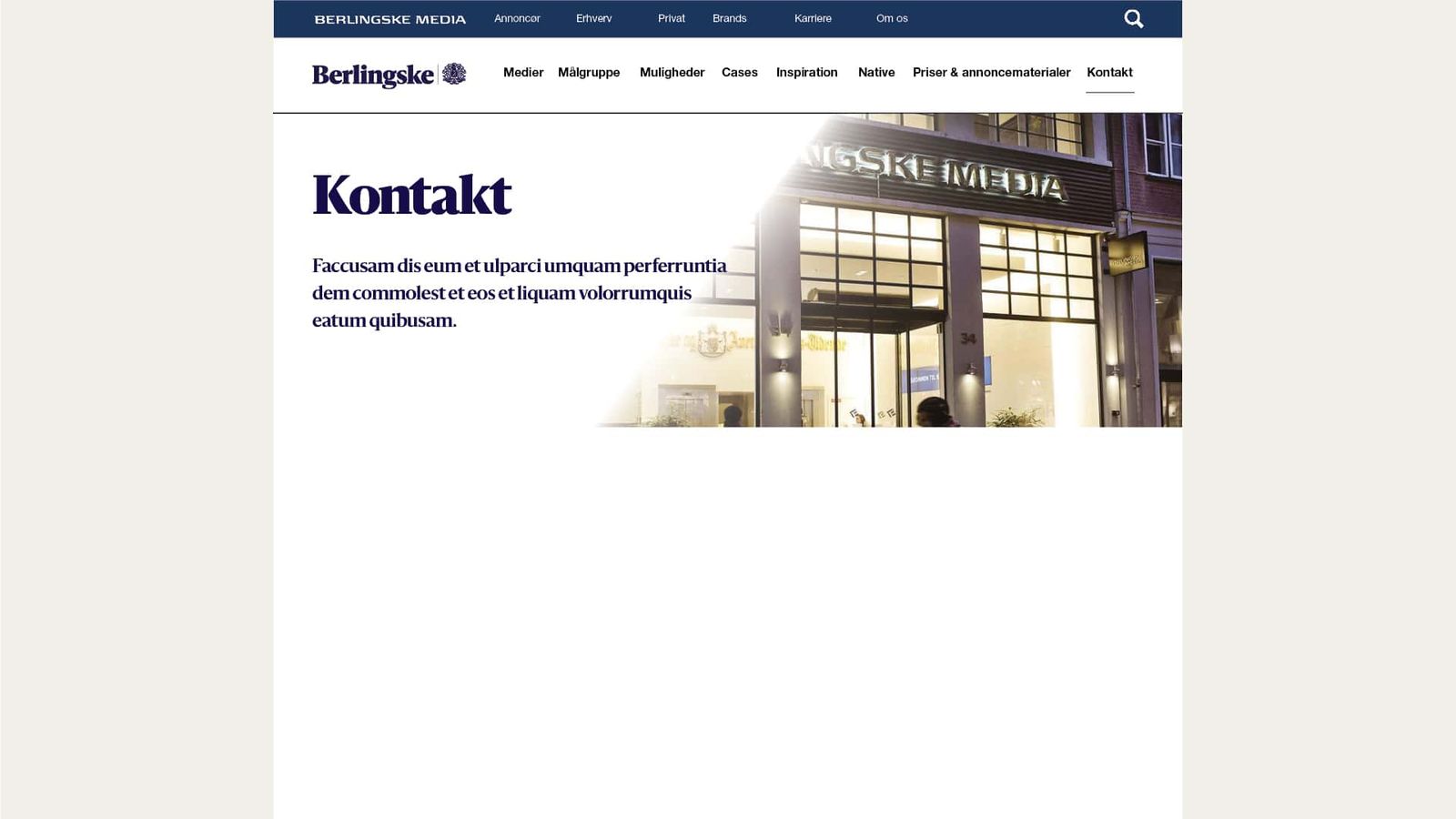Brugerfladdesign til annonceringsportal med ensartet navigation på tværs af Berlingske, B.T., Weekendavisen og MetroExpress