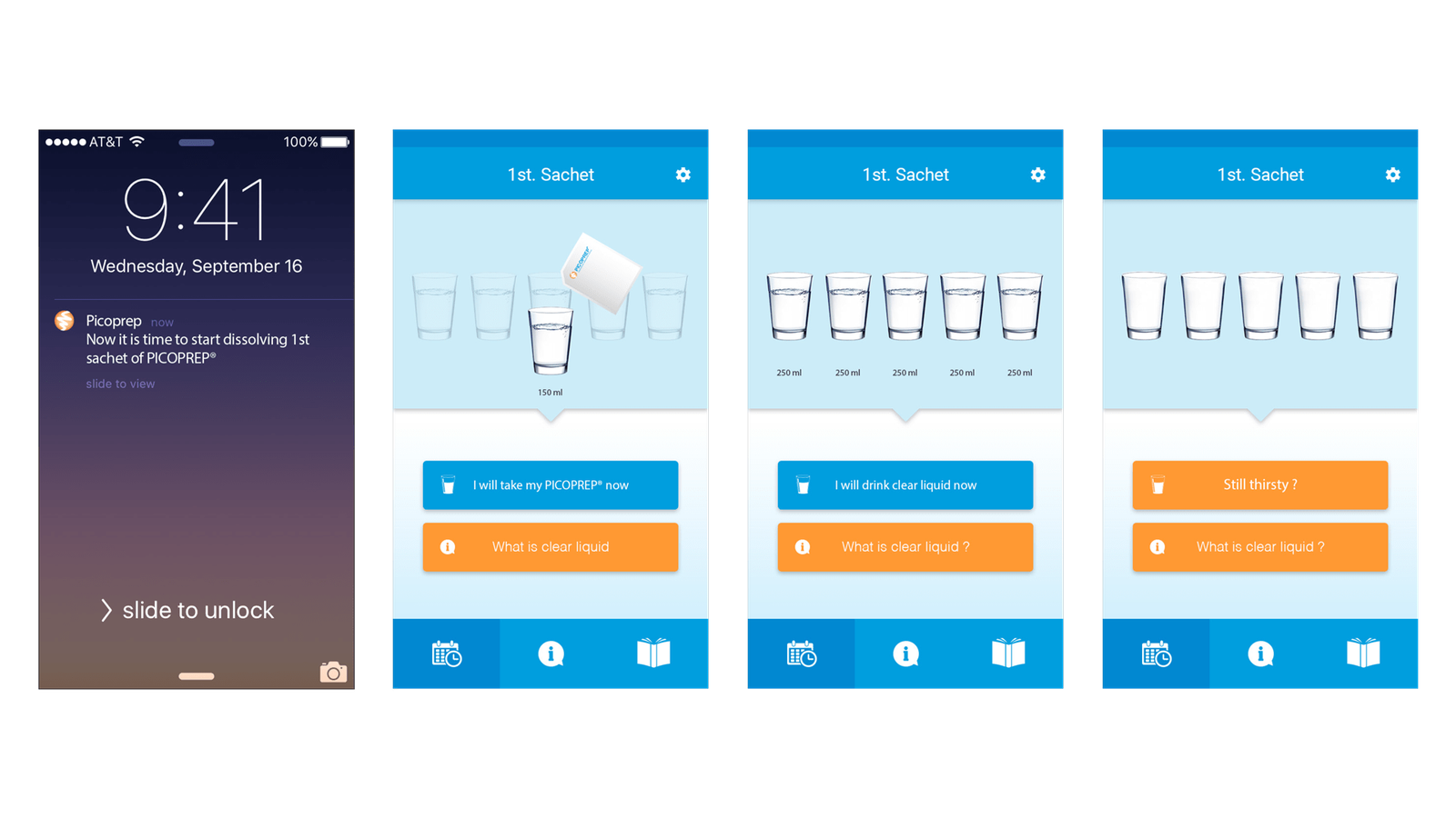 Interaktionsdesign til medicin-app med visuell vejledning for opløsning af sachets til colonoscopy-forberedelse